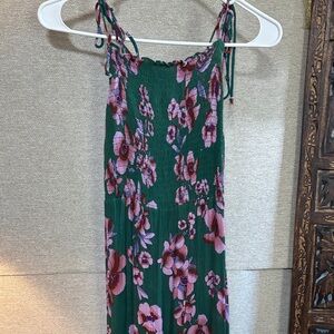 Floral Green and Pink Women's Dress